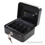 Metal Cash & Valuables Box Keyed 165 x 128 x 80mm 795764