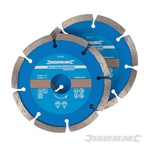 Mortar Raking Diamond Blade 2pk 115 x 22.23mm Segmented Rim 807350