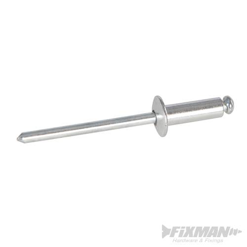 Fixman Open End Dome Head Blind Rivet 4 x 12mm / 6 - 8mm Grip 500pk 820234