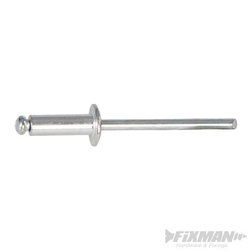 Fixman Open End Dome Head Blind Rivet 4 x 12mm / 6 - 8mm Grip 500pk 820234 - Image 2