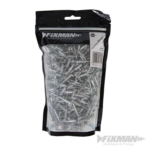 Fixman Open End Dome Head Blind Rivet 4 x 12mm / 6 - 8mm Grip 500pk 820234 - Image 3