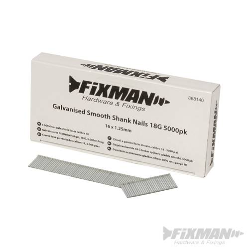Galvanised Smooth Shank Nails 18G 5000pk 16 x 1.25mm 868140