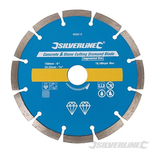 Concrete & Stone Cutting Diamond Blade 150 x 22.23mm Segmented Rim 868619