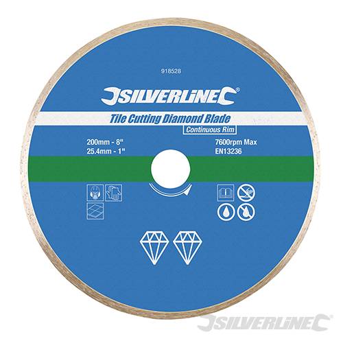 Tile Cutting Diamond Blade 200 x 25.4mm Continuous Rim 918528