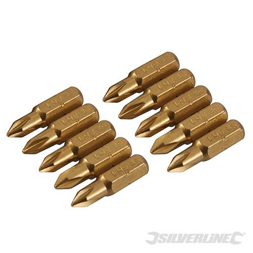 Phillips Gold Screwdriver Bits 10pk PH1 934108