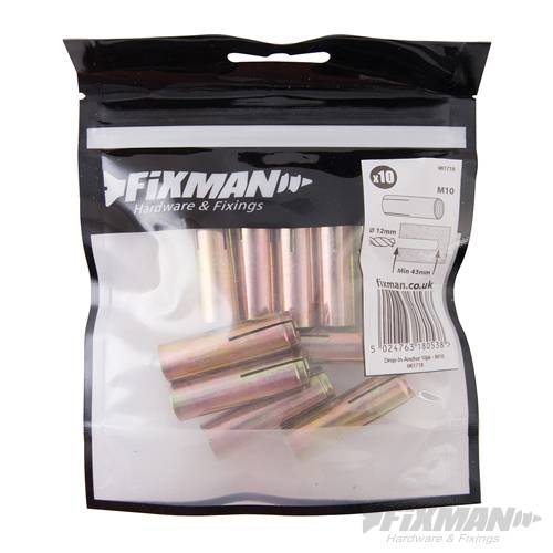Drop-In Anchors 10pk 10mm 961718 - Image 3