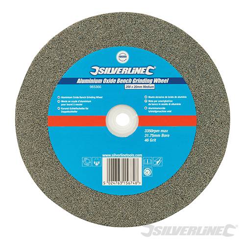 Silverline Aluminium Oxide Bench Grinding Wheel 200 x 20mm Medium 965366 - Image 2