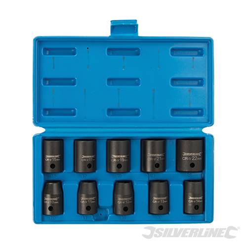 Impact Socket Set 1/2" Drive 6pt Metric 10pce 10 - 22mm 970814 - Image 2