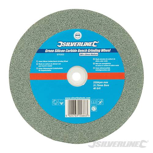 Green Silicon Carbide Bench Grinding Wheel 200 x 20mm Medium 976303 - Image 2