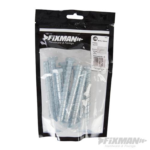 Concrete Masonry Bolts 10pk M10 x 100mm 992631 - Image 3