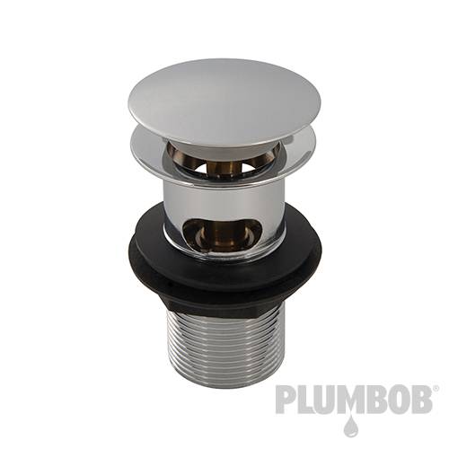 Plumbob Quick-Clac Chrome-Plated Brass Basin Plug Slotted 1-1/4" (32mm) 999374