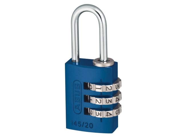 145/20 20mm Aluminium Combination Padlock Blue 46568 ABU14520BLU
