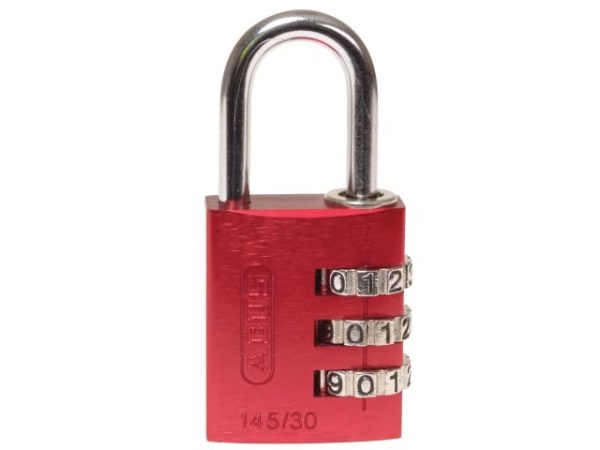 145/30 30mm Aluminium Combination Padlock Red 46578 ABU14530RED