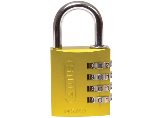 145/40 40mm Aluminium Combination Padlock Yellow 49535 ABU14540YEL