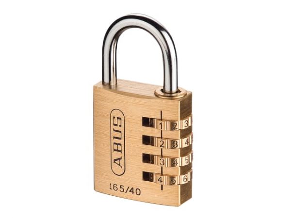 165/40 40mm Solid Brass Body Combination Padlock (4-Digit) Carded ABU16540C