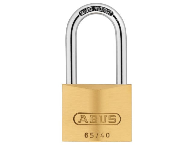 65/40mm Brass Padlock 40mm Long Shackle ABU6540LS40