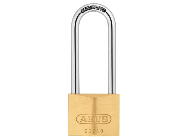 65/40mm Brass Padlock 63mm Long Shackle Keyed Alike 6404 ABUKA12016