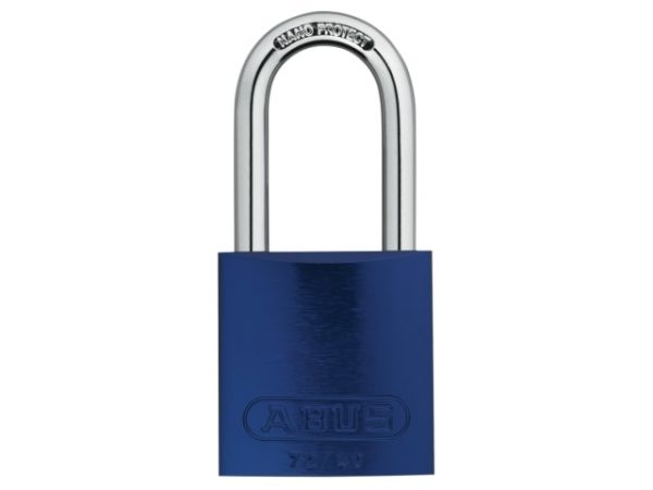 72/40mm Aluminium Padlock 40mm Long Shackle Blue Keyed Alike TT60121 ABUKA45233
