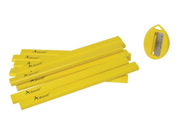 Carpenter's Pencils (Tub of 10 + Sharpener) ADVACPTUB10