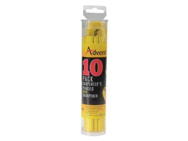 Carpenter's Pencils (Tub of 10 + Sharpener) ADVACPTUB10 - Image 3