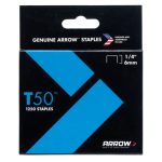 T50 Staples 6mm (1/4in) Pack 5000 (4 x 1250) ARRT5014