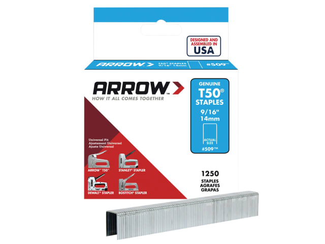 T50 Staples 14mm (9/16in) Box 1250 ARRT50916S
