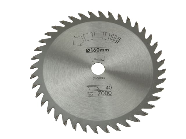 Circular Saw Blade 160 x 16mm x 40T Fine Cross Cut B/DX13105