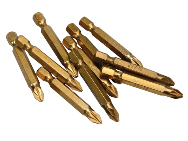 Titanium Coated Screwdriver Bits PZ2 x 50mm (Pack 10) B/S14105 - Image 2