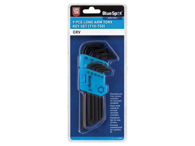 Long Arm Ball End TORX Key Set of 9 (TX10-TX50) B/S15305 - Image 2