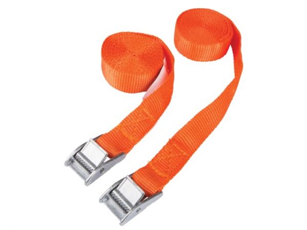 Cam Buckle Tie-Down Straps Twin Pack 2.5m B/S45404