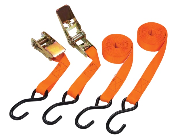 Ratchet Tie-Down Set 25mm x 4.5m B/S45407