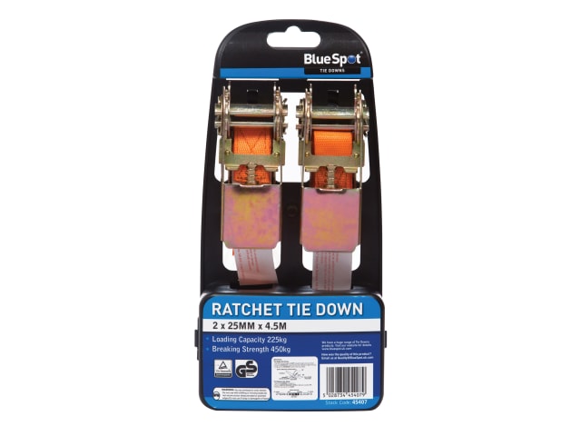 Ratchet Tie-Down Set 25mm x 4.5m B/S45407 - Image 2