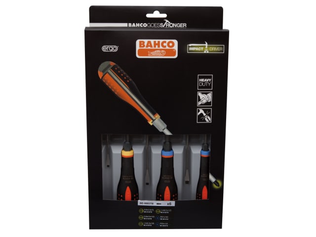 ERGO Through Blade Screwdriver Set - 6 Piece SL/PZ BAH9882TB - Image 2