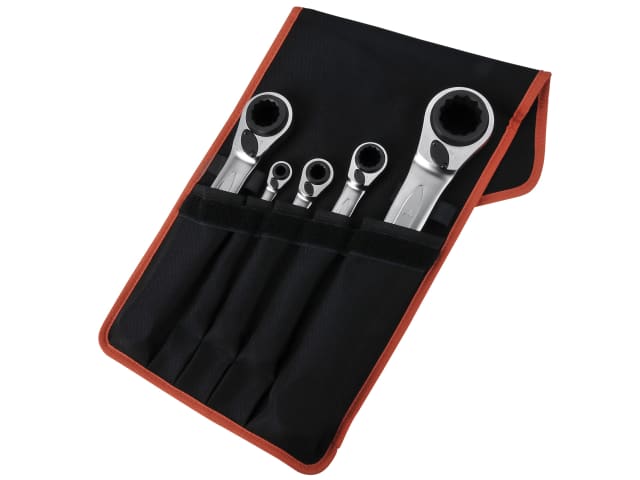 S4RM Series Reversible Ratchet Spanners Set - 5 Piece BAHS4RM5T