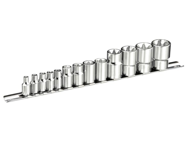 TORX Socket Set of 13 1/4 3/8 & 1/2in Drive BRIE034801B
