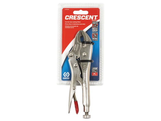 Curved Jaw Locking Pliers with Wire Cutter 178mm (7in) CREC7CVN - Image 2