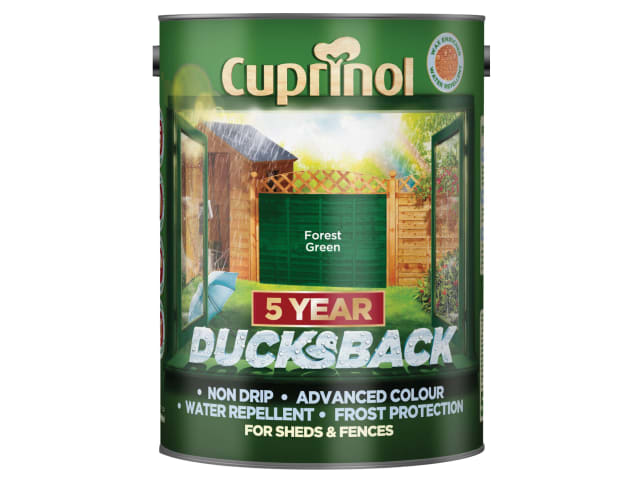 Ducksback 5 Year Waterproof for Sheds & Fences Forest Green 5 litre CUPDBFG5L