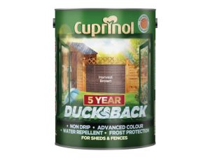 Ducksback 5 Year Waterproof for Sheds & Fences Harvest Brown 5 litre CUPDBHB5L