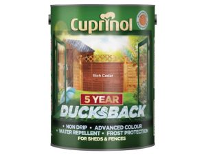 Ducksback 5 Year Waterproof for Sheds & Fences Rich Cedar 5 litre CUPDBRC5L