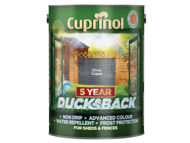 Ducksback 5 Year Waterproof for Sheds & Fences Silver Copse 5 litre CUPDBSC5L