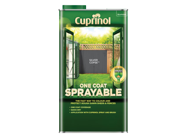 One Coat Sprayable Fence Treatment Silver Copse 5 litre CUPNSFTSC5L