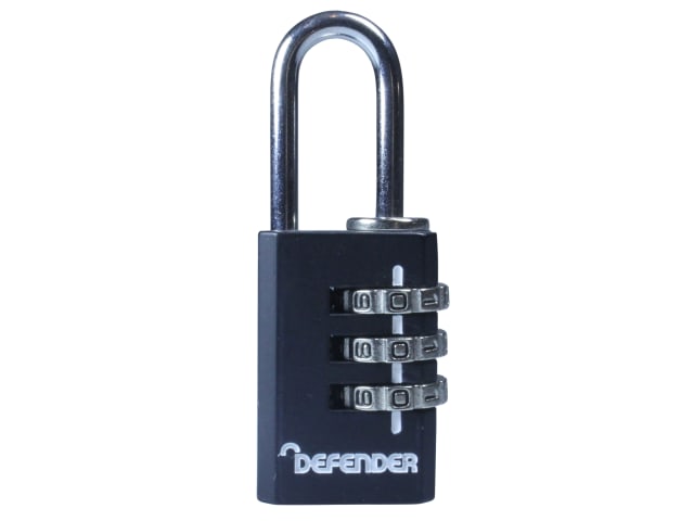 Black Die-Cast Combination Padlock 20mm DEFCOMBI20