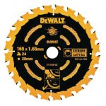 Extreme Framing Circular Saw Blade 165 x 20mm x 24T DEWDT10300QZ