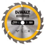 Portable Construction Circular Saw Blade 184 x 16mm x 18T DEWDT1938QZ