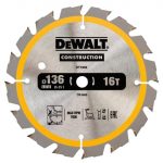Cordless Construction Trim Saw Blade 136 x 10mm x 16T DEWDT1946QZ