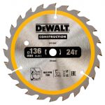 Cordless Construction Trim Saw Blade 136 x 10mm x 24T DEWDT1947QZ