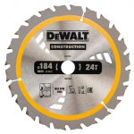 Cordless Construction Trim Saw Blade 184 x 20mm x 24T DEWDT1951QZ