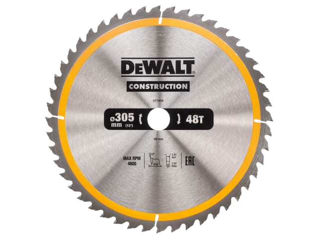 Stationary Construction Circular Saw Blade 305 x 30mm x 48T DEWDT1959QZ