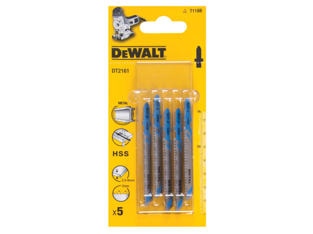 HSS Metal Cutting Jigsaw Blades Pack of 5 T118B DEWDT2161QZ - Image 2