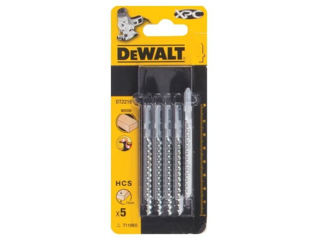 XPC HCS Wood Jigsaw Blades Pack of 5 T119BO DEWDT2216QZ - Image 2